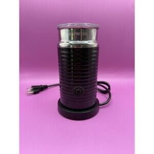 NESPRESSO Aeroccino 3 Milk Frother Model 3694 Black w/ Base Whisk and Lid